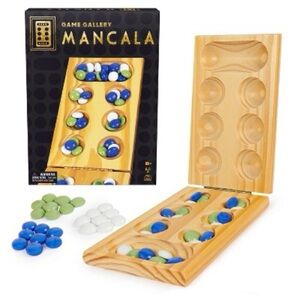 Game Gallery Solid Wood Mancala Gallery Mancala - Gold, Blue, Green, holidays